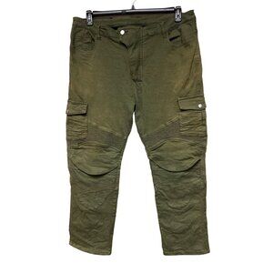 CTBQiTom Motorcycle Motorcross Riding Jeans Green Men's Size 3XL 4XL FLAW